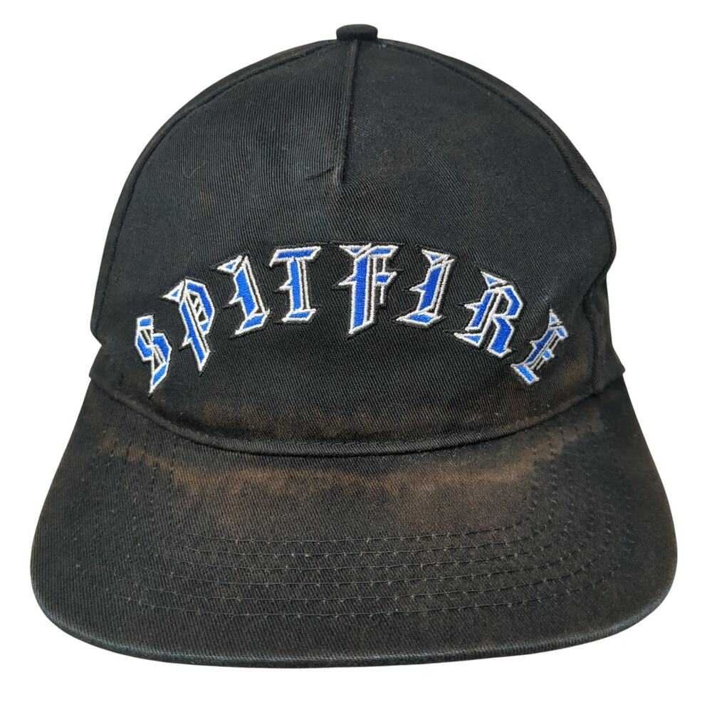 Spitfire Snapback 5 Panel Cap Black One Size Adjustable Embroidered Cotton